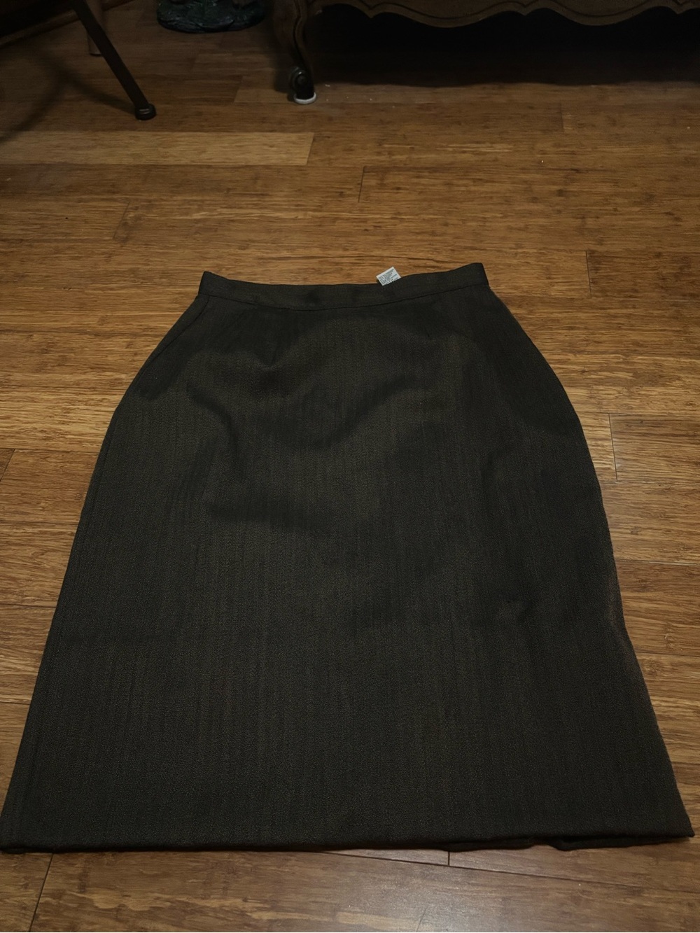Alia Dark Brown Textured Pencil Skirt